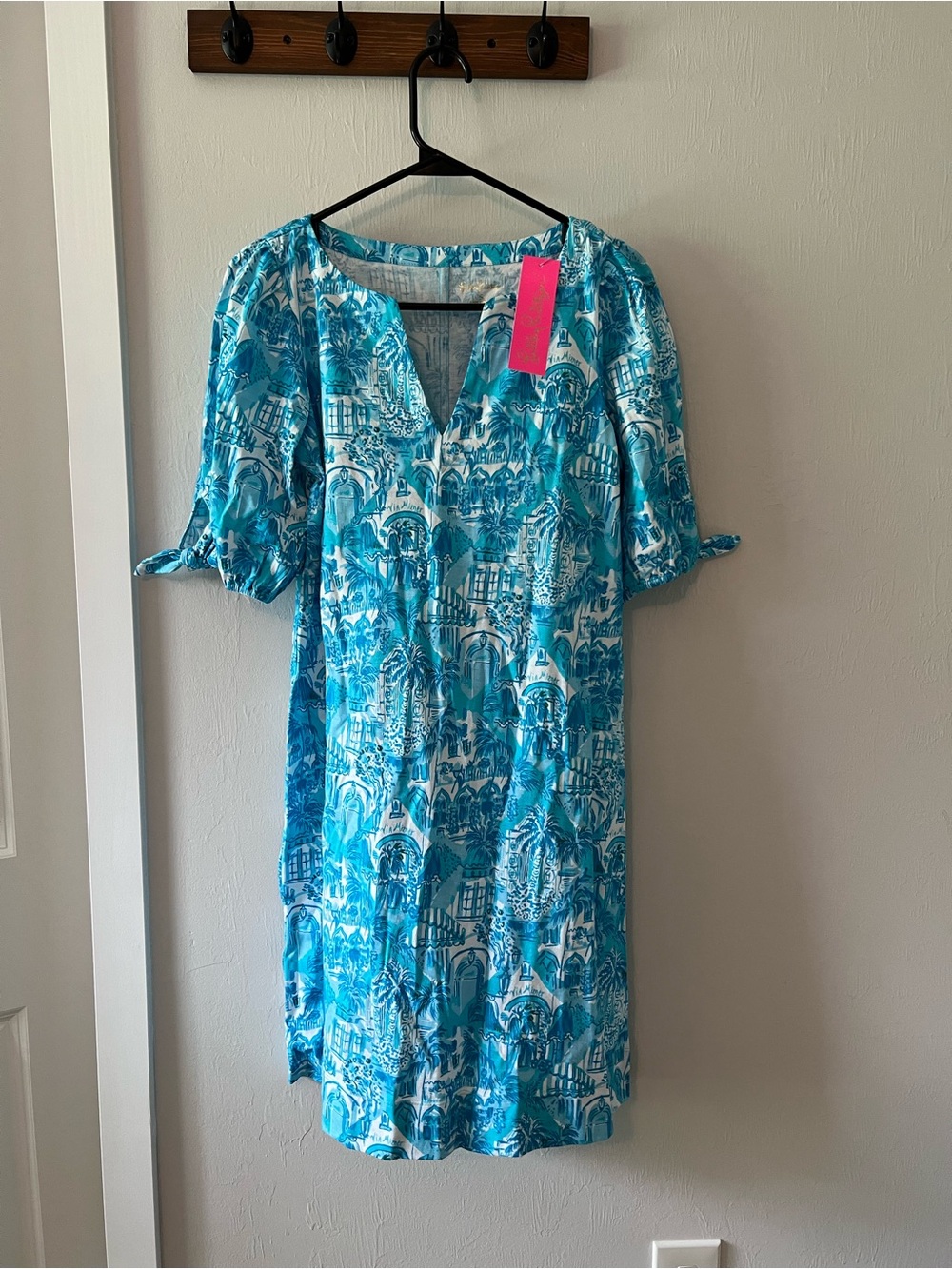 Lilly Pulitzer Turquoise & White Printed Mini Dress